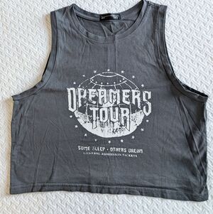 Dazy | Dreamer's Tour Charcoal Graphic Crop Tank